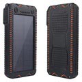 Yleismallinen Varavirtalähde / Aurinkolaturi Ulkokäyttöön 10000mAh - Musta / Oranssi