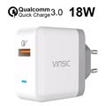 Vinsic VSCW113 Qualcomm Quick Charge 3.0 USB Seinälaturi - 18W