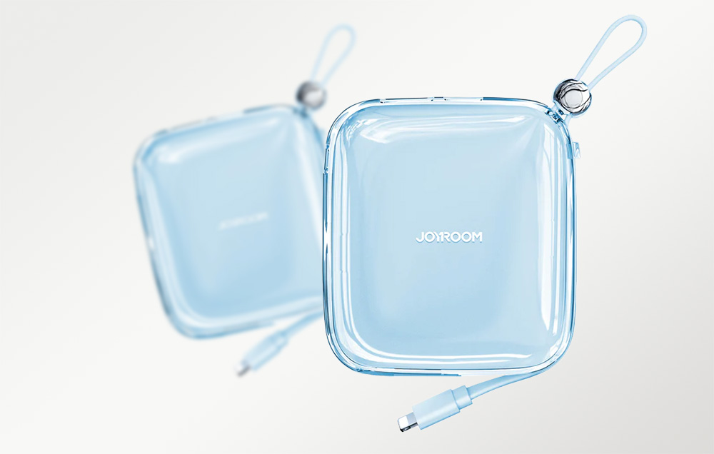 Joyroom Jelly JR-L005 Lightning Power Bank 10000mAh - USB-C, USB-A portit - sininen