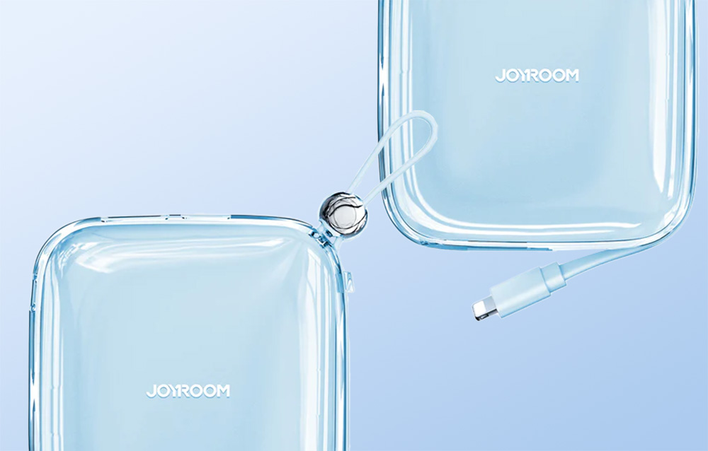 Joyroom Jelly JR-L005 Lightning Power Bank 10000mAh - USB-C, USB-A portit - sininen