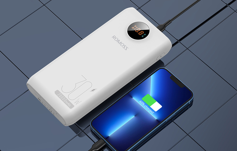 Romoss SW20S Pro Power Bank 20000mAh - 30W - Valkoinen