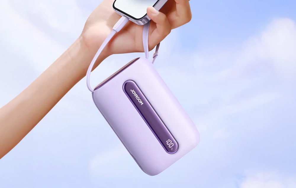 Joyroom JR-L012 Plus 20000mAh tehopankki USB-C, Lightning-kaapelit - 22.5W - violetti