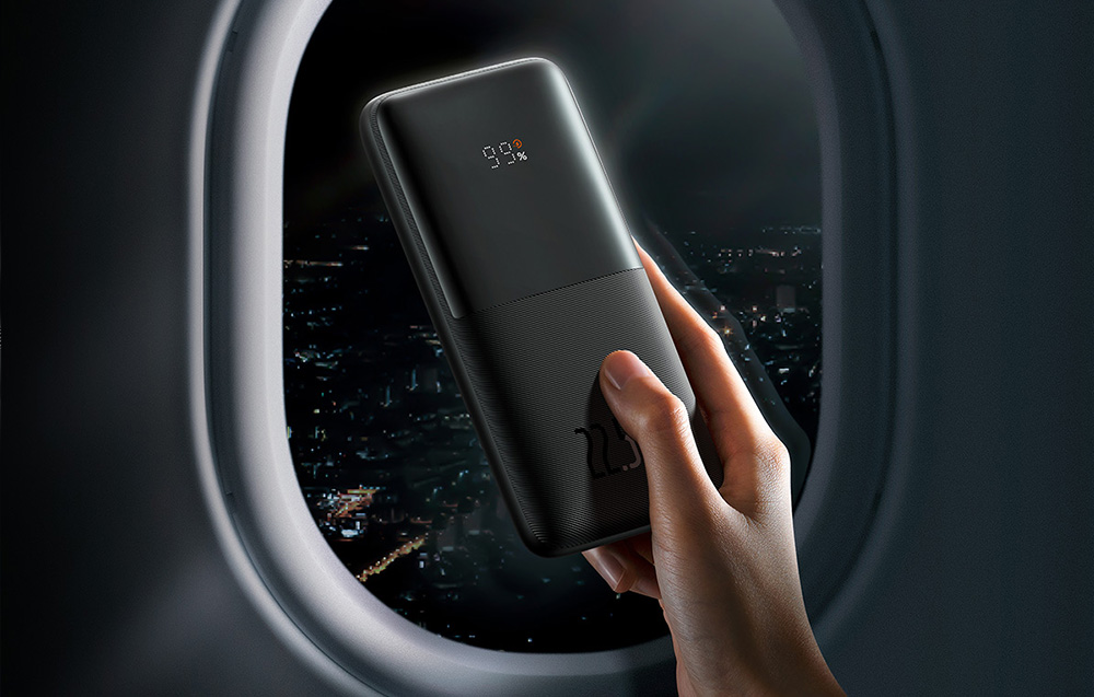 Baseus Bipow Pro Digital Display Fast Charge Power Bank 10000mAh/22.5W - 2xUSB, USB-C - musta
