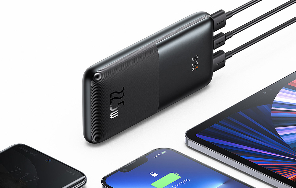 Baseus Bipow Pro Digital Display Fast Charge Power Bank 10000mAh/22.5W - 2xUSB, USB-C - musta