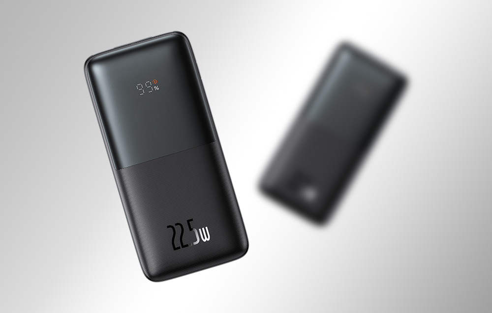 Baseus Bipow Pro Digital Display Fast Charge Power Bank 10000mAh/22.5W - 2xUSB, USB-C - musta