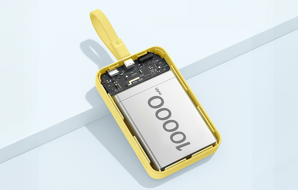 Baseus Magnetic Mini Wireless Power Bank 10000mAh/30W - USB-C kaapeli, MagSafe yhteensopiva - keltainen