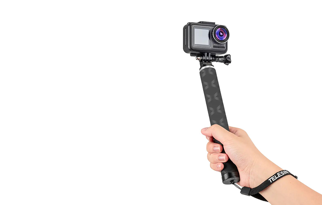 Telesin GP-MNP-90T Urheilukamera Selfie Stick / jalusta - 0.9m - musta