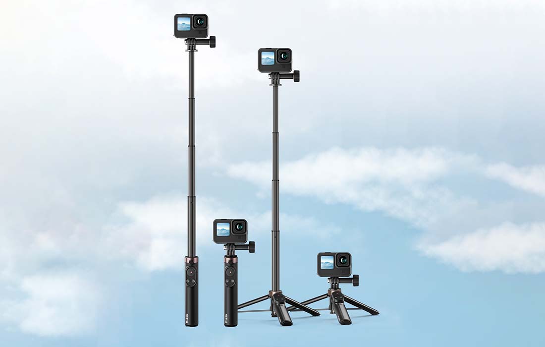 Telesin TE-RCSS-001 Älypuhelimet/urheilukamerat Selfie Stick ja Bluetooth-kaukosäädin