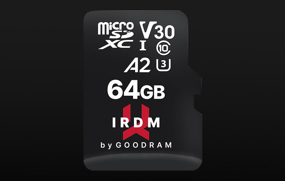 Goodram IRDM MicroSDXC-muistikortti luokka 10 UHS-I/U3 - 64GB