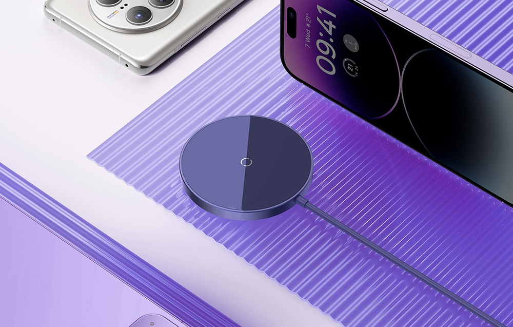 Baseus Simple Mini3 magneettinen langaton latauslaite 15W - Dusty Purple - Pölyinen violetti