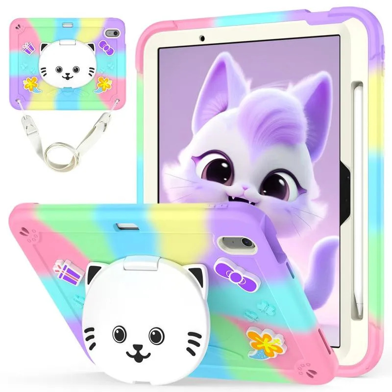 Lapsiyst&auml;v&auml;llinen iPad Air 11 kuori telineell&auml;