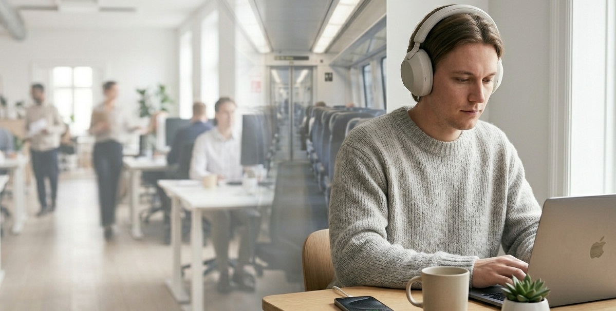 Langattomat melua vaimentavat kuulokkeet parempaan keskittymiseen