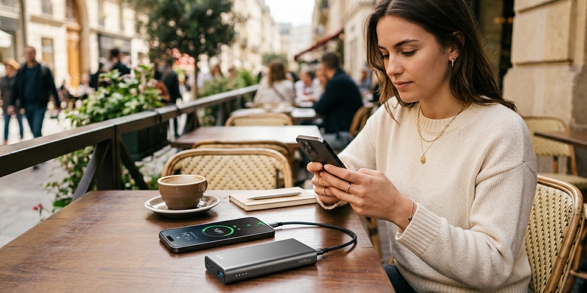 Turvallinen lataus varavirtalähteellä liikkeellä ollessa